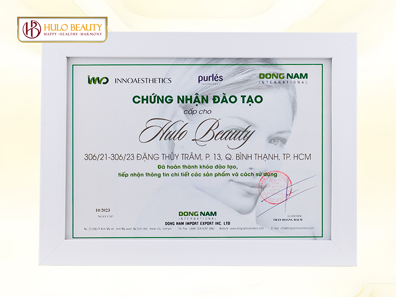 giải thưởng giấy chứng nhận hulo beauty